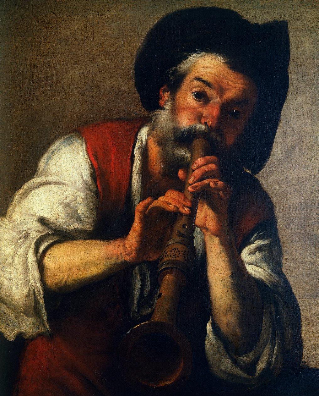 Piper, af Bernardo Strozzi (1581-1644), olie på lærred, 73x61 cm. Italien af Bernardo Strozzi
