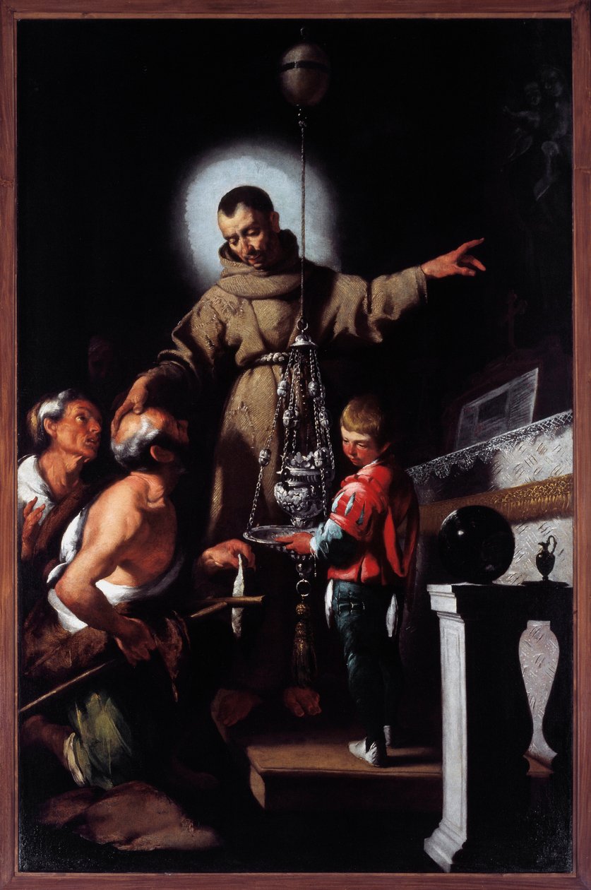 Portræt af Sankt Didacus af Alcala (olie på lærred af Bernardo Strozzi