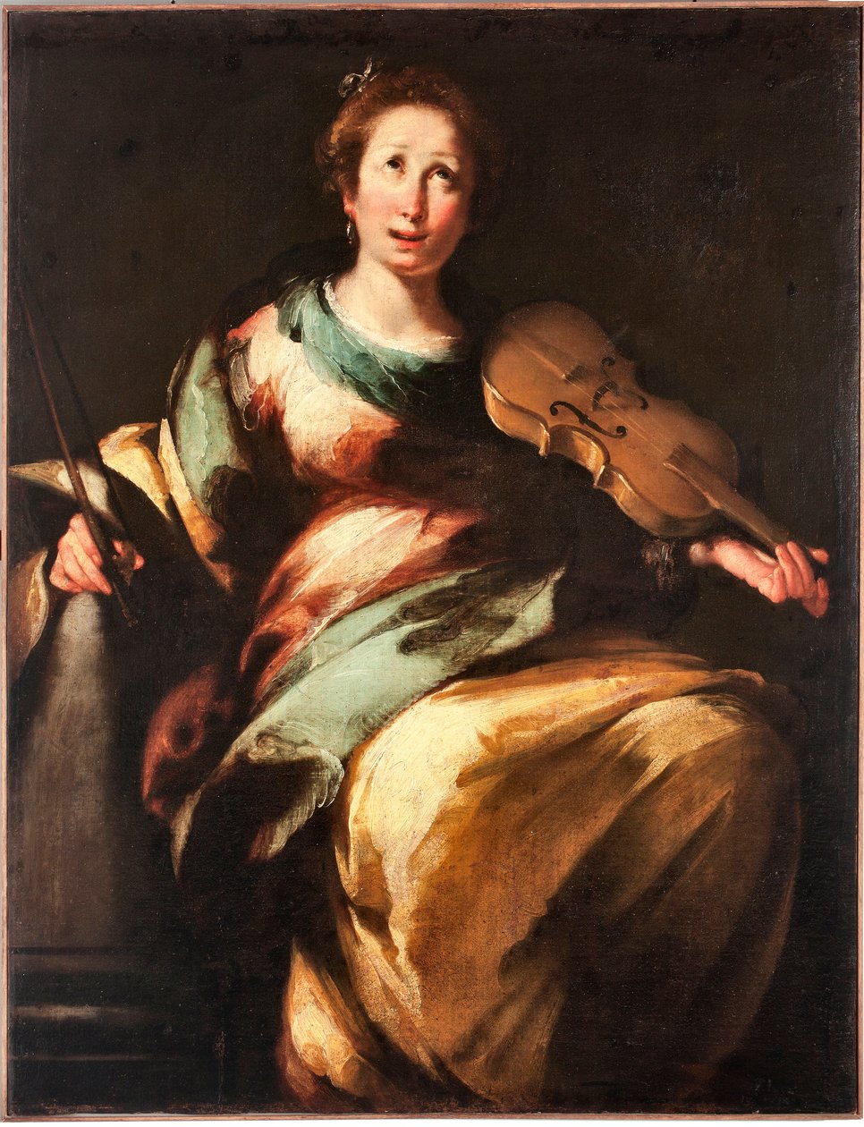 Repræsentation af Saint Cecilia eller "" Allegorie de la Musique" (St. Cecilia eller allegori af musikken) Maleri af Bernardo Strozzi (1581-1644) af Bernardo Strozzi