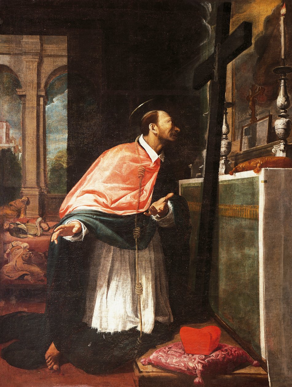 Sankt Karl Borromeo, af Bernardo Strozzi (1581-1644), Kapucinerkirken, Sarzana, Italien af Bernardo Strozzi