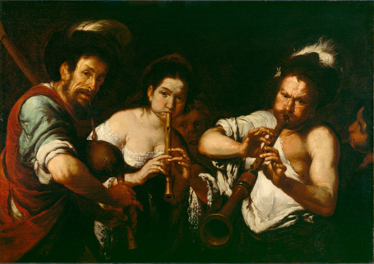 Gademusikanter, ca. 1630 af Bernardo Strozzi