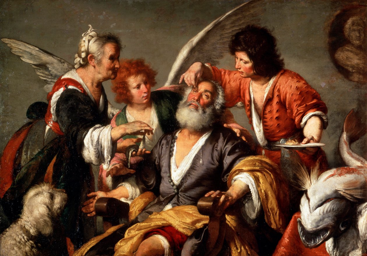 The Healing of Tobit, c1635. af Bernardo Strozzi