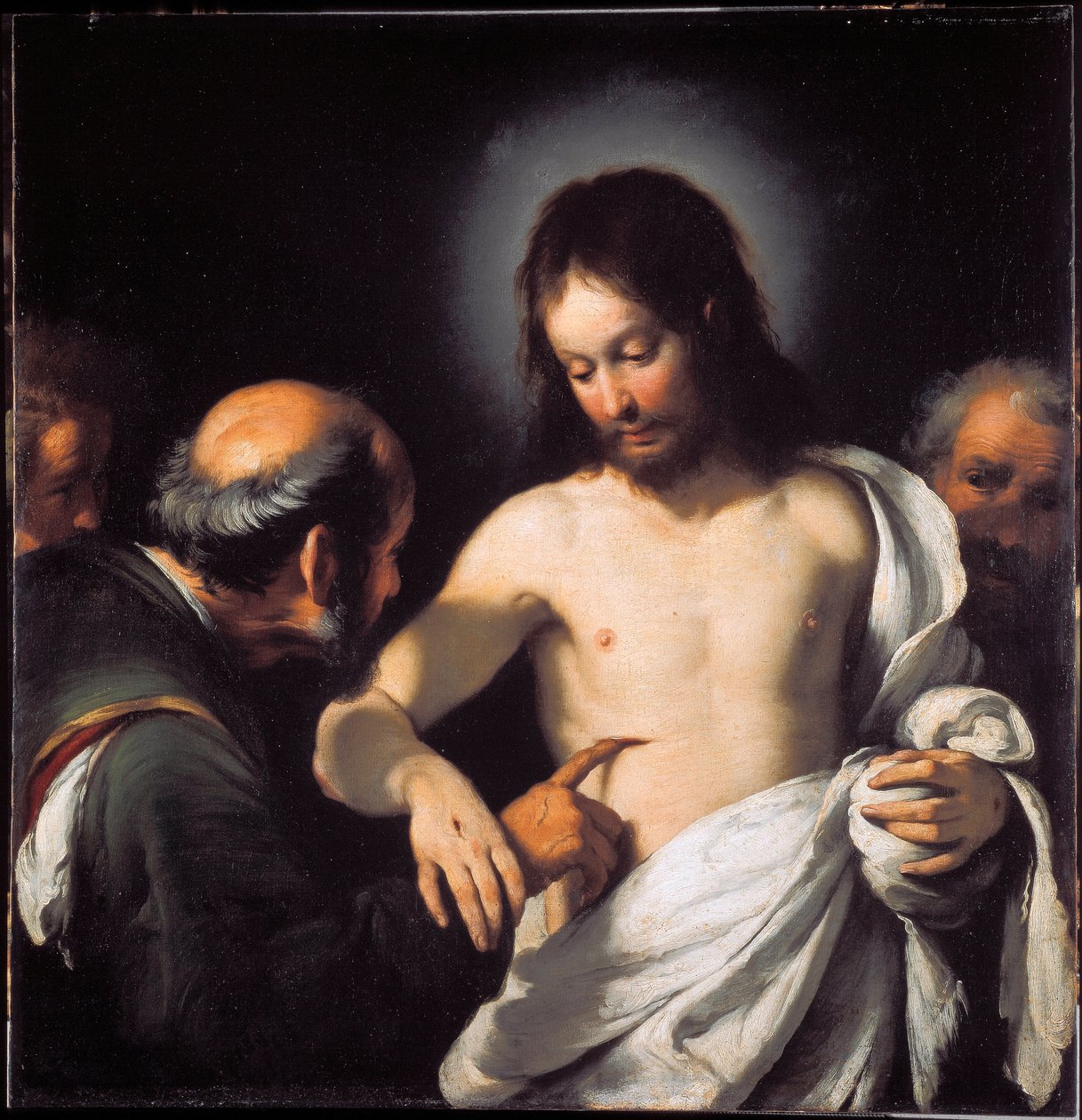 The Incredulite of St. Thomas Maleri af Bernardo Strozzi (1581-1644) Mål 101 x 97,5 cm Gener, Musei di Strada Nuova (tidligere Palazzo Bianco) af Bernardo Strozzi
