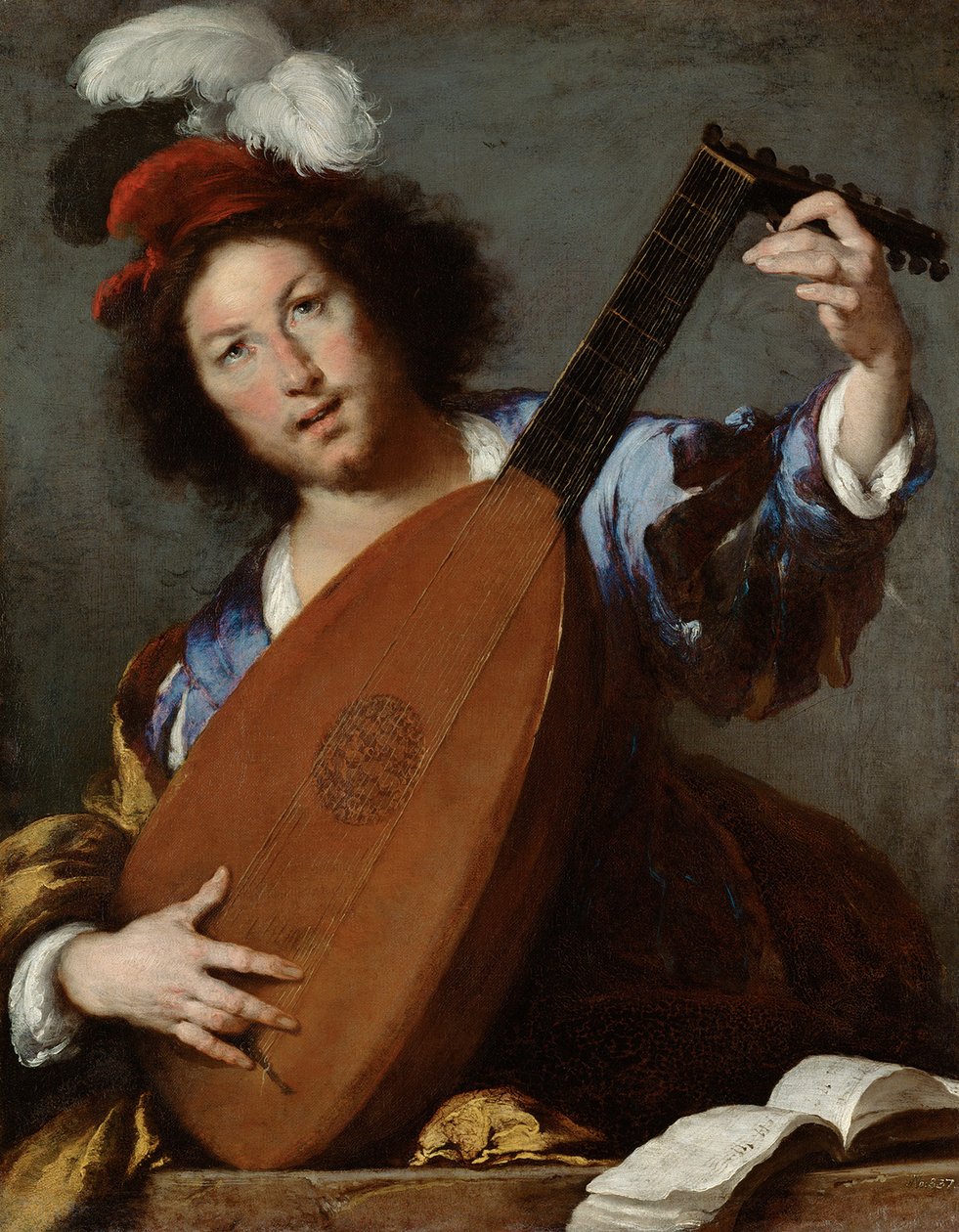 Lutespilleren, ca. 1645 af Bernardo Strozzi