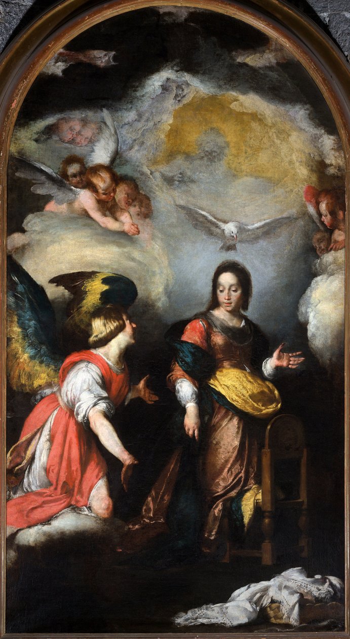 Den allerhelligste inkarnation (ubetydelig undfangelse), altertavle af Bernardo Strozzi