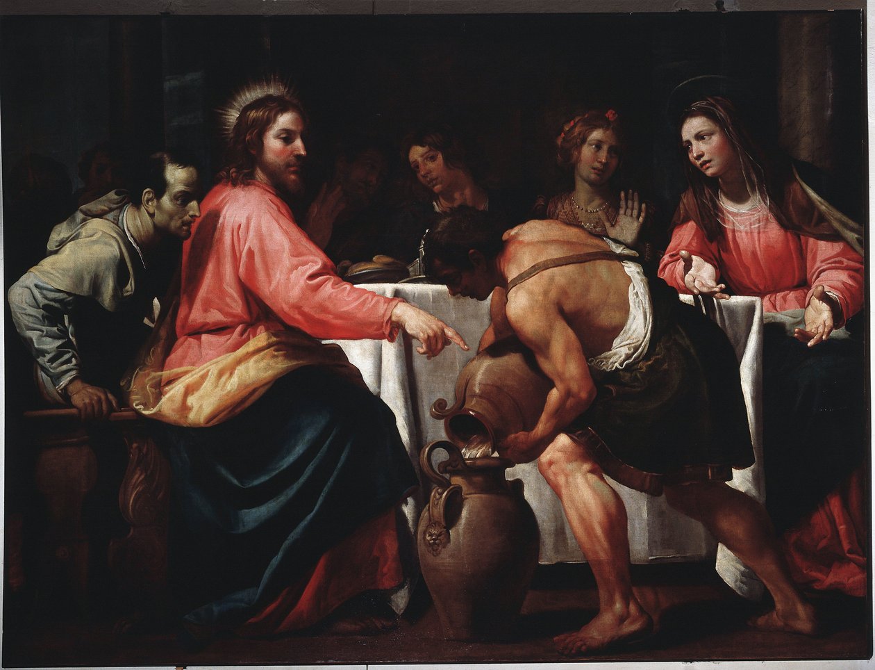 Brylluppet i Cana (olie på lærred af Bernardo Strozzi