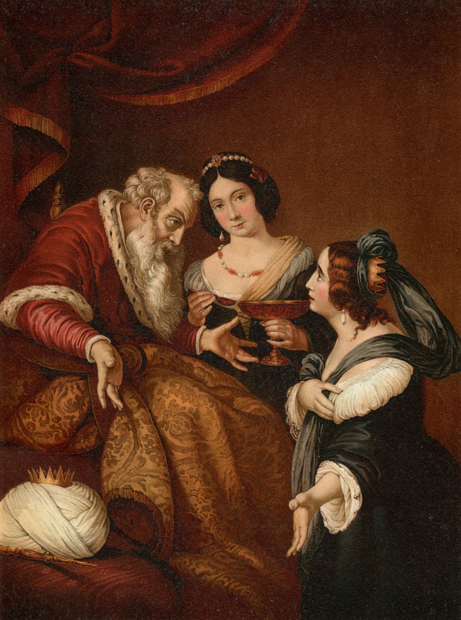Ester beder Ahasverus om nåde af Bernardo after Strozzi