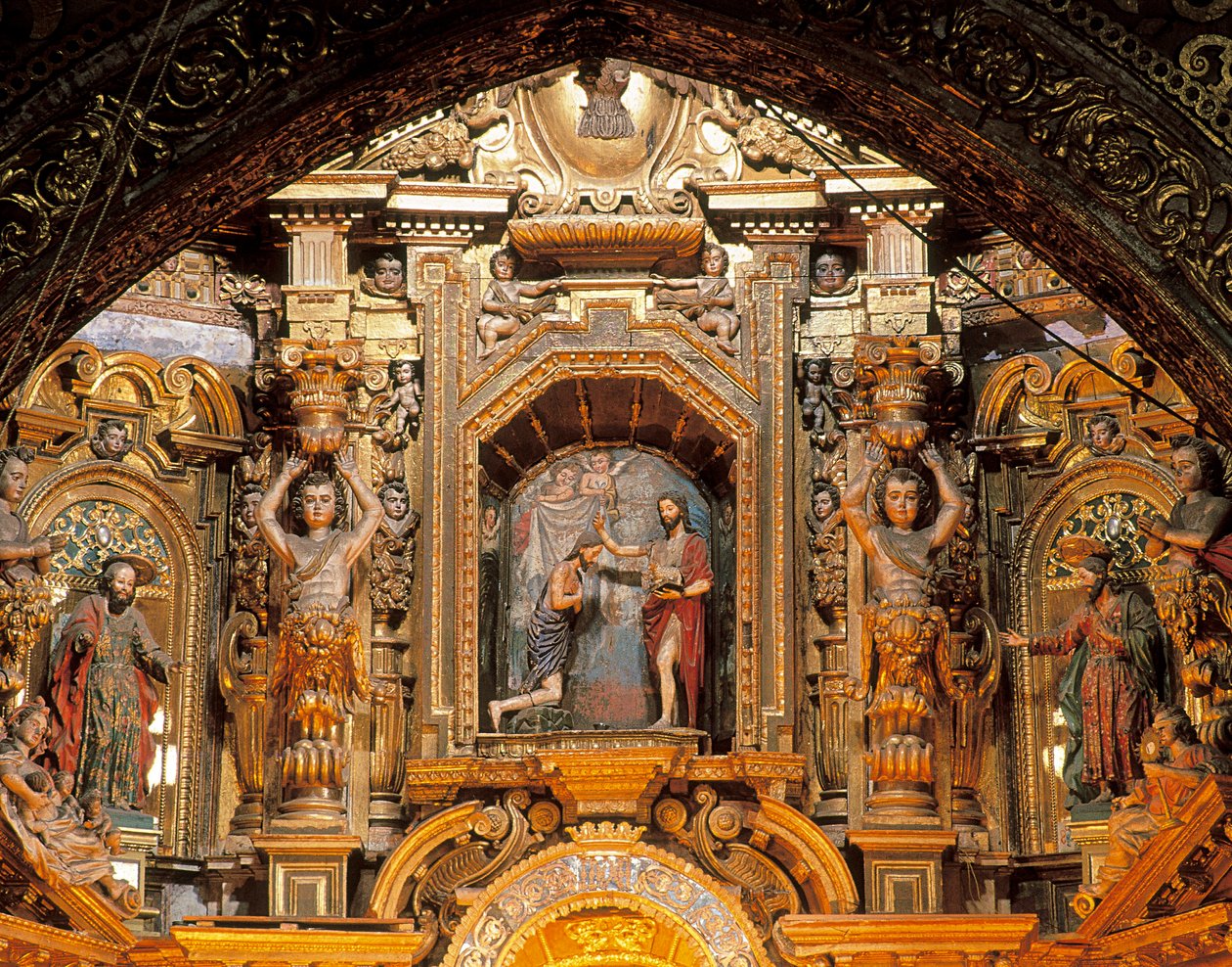 Altertavle af kirken San Francisco, Quito, Pichincha, Ecuador af Bernardo de Legarda