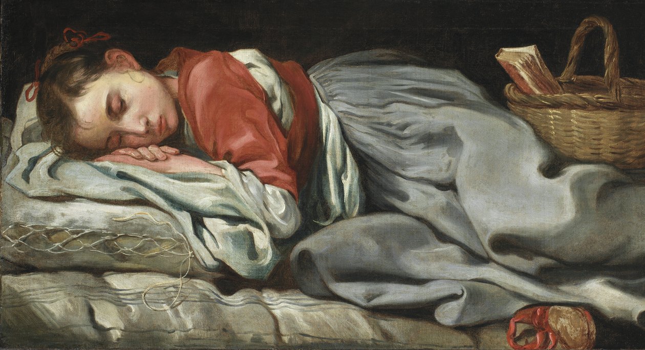 Ung pige sover af Bernardt Keil or Keyl
