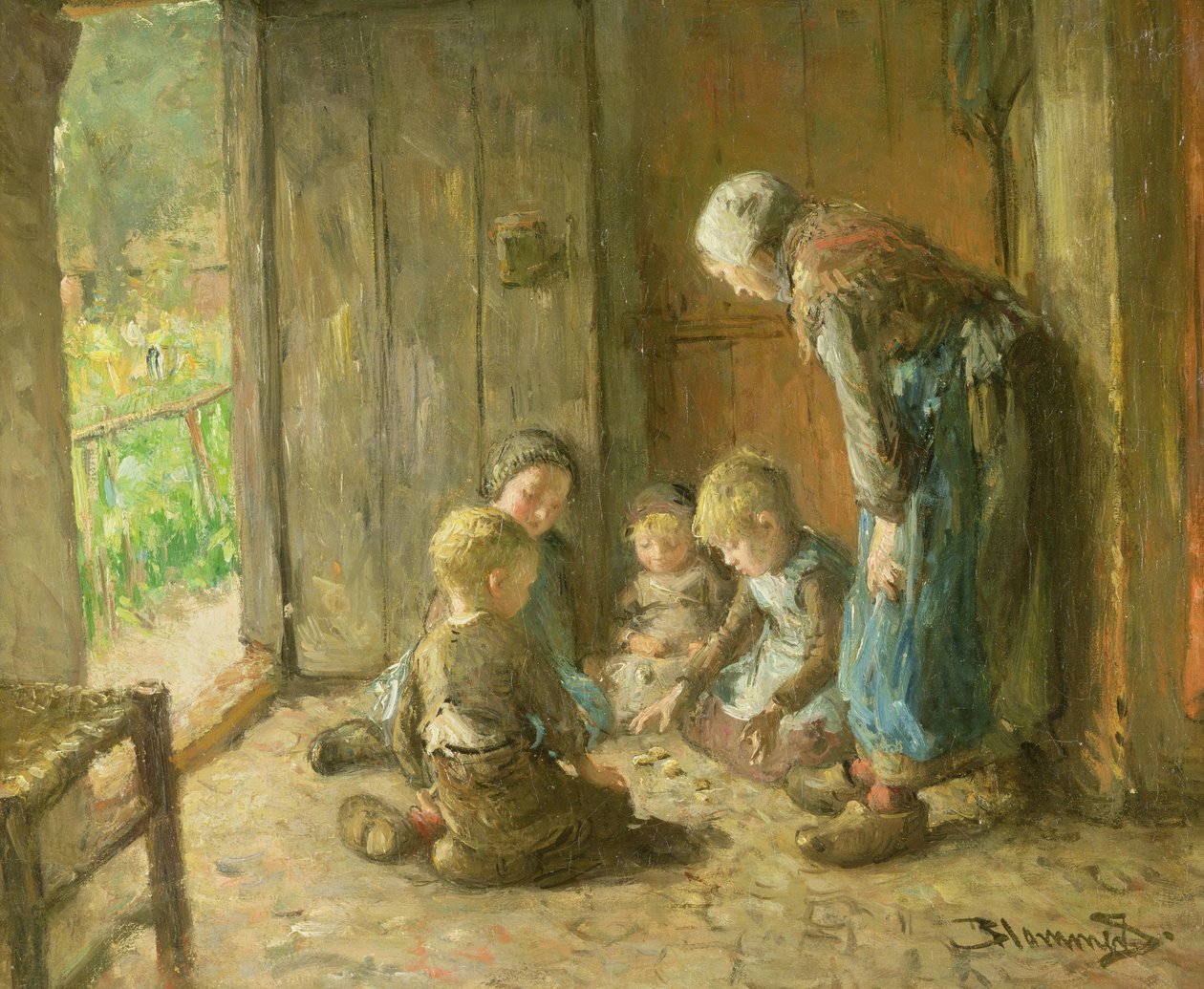 Spiller Jacks on the Doorstep af Bernardus Johannes Blommers or Bloomers