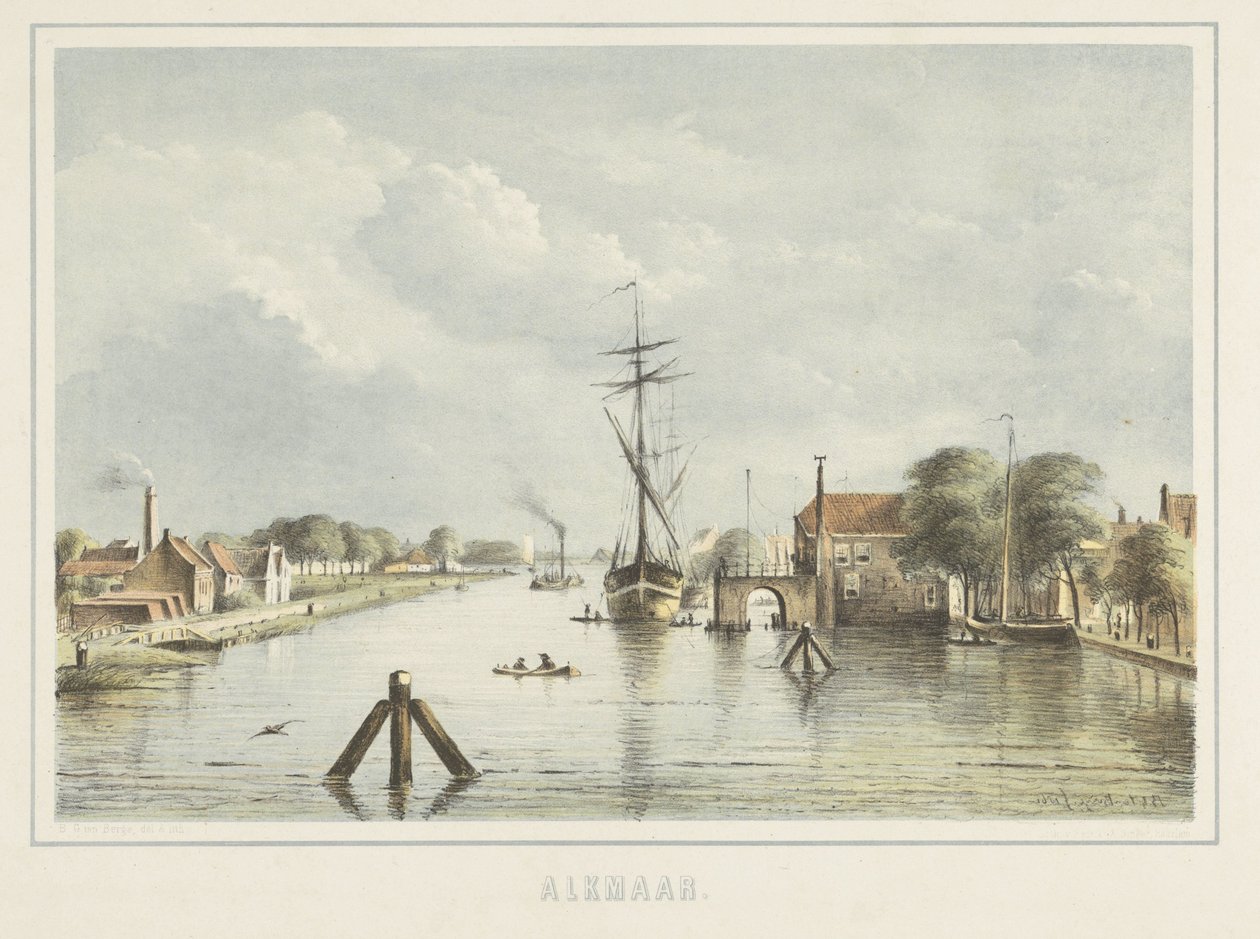Udsigt over Alkmaar fra Bierkade af Bernardus Gerardus ten Berge