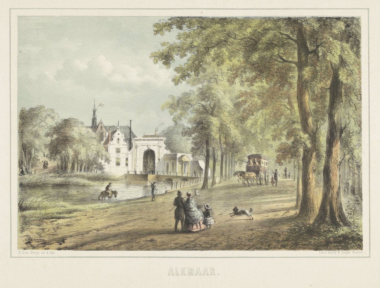 Ansigt i Alkmaar med Laurenskerk af Bernardus Gerardus ten Berge