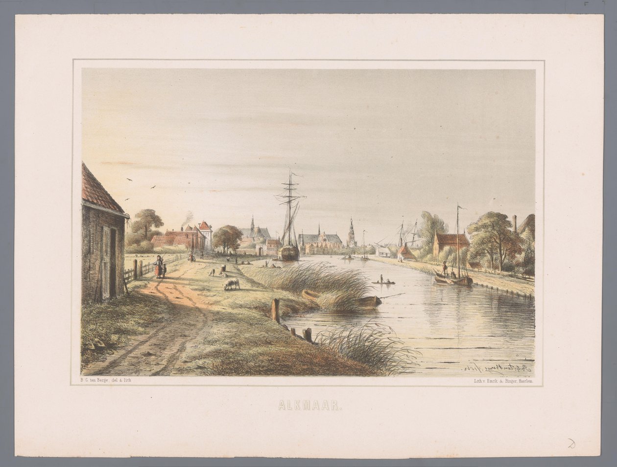 Bybilledet i Alkmaar Alkmaar (serietitel på objekt) af Bernardus Gerardus ten Berge