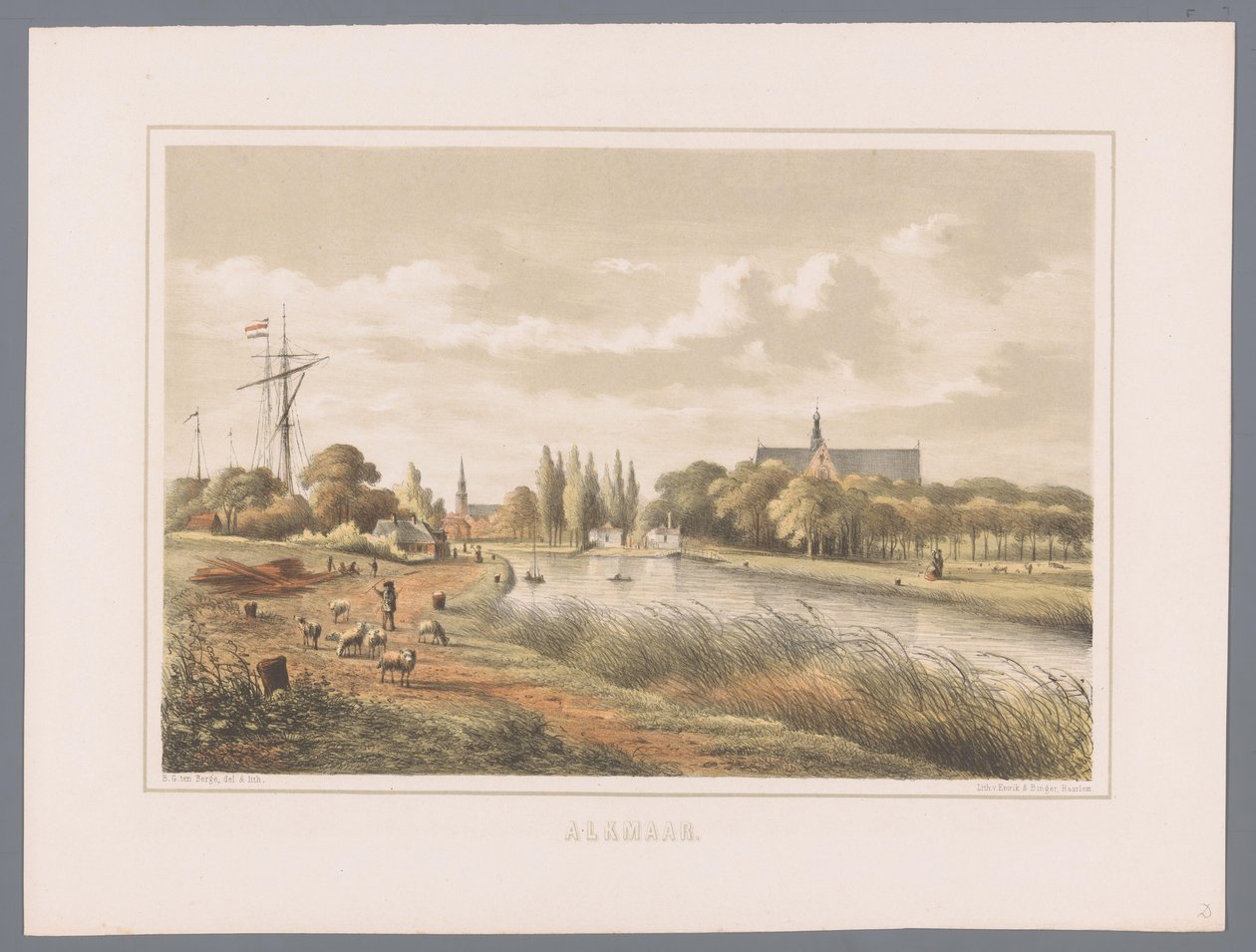 Bybilledet i Alkmaar Alkmaar (serietitel på objekt) af Bernardus Gerardus ten Berge