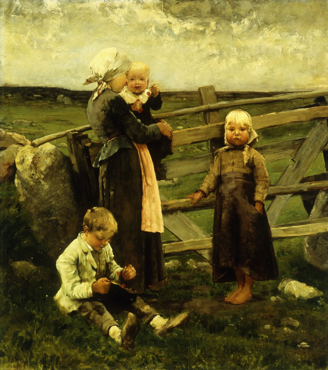 Børn med kirsebær, af Bernardus Johannes Blommers or Bloomers