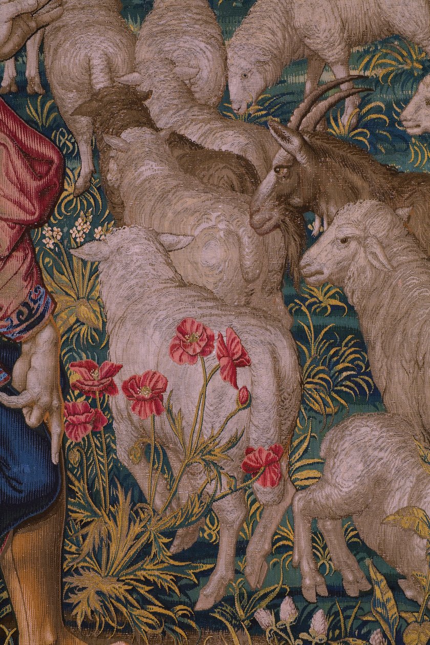 flamsk gobelin. Serie The Foundation of Rome: Faustulus møder Romulus og Remus. Tegneren Barend van Orley (?). Bruxelles fremstilling. 1525-1530. Detalje. af Bernart van (attr. to) Orley