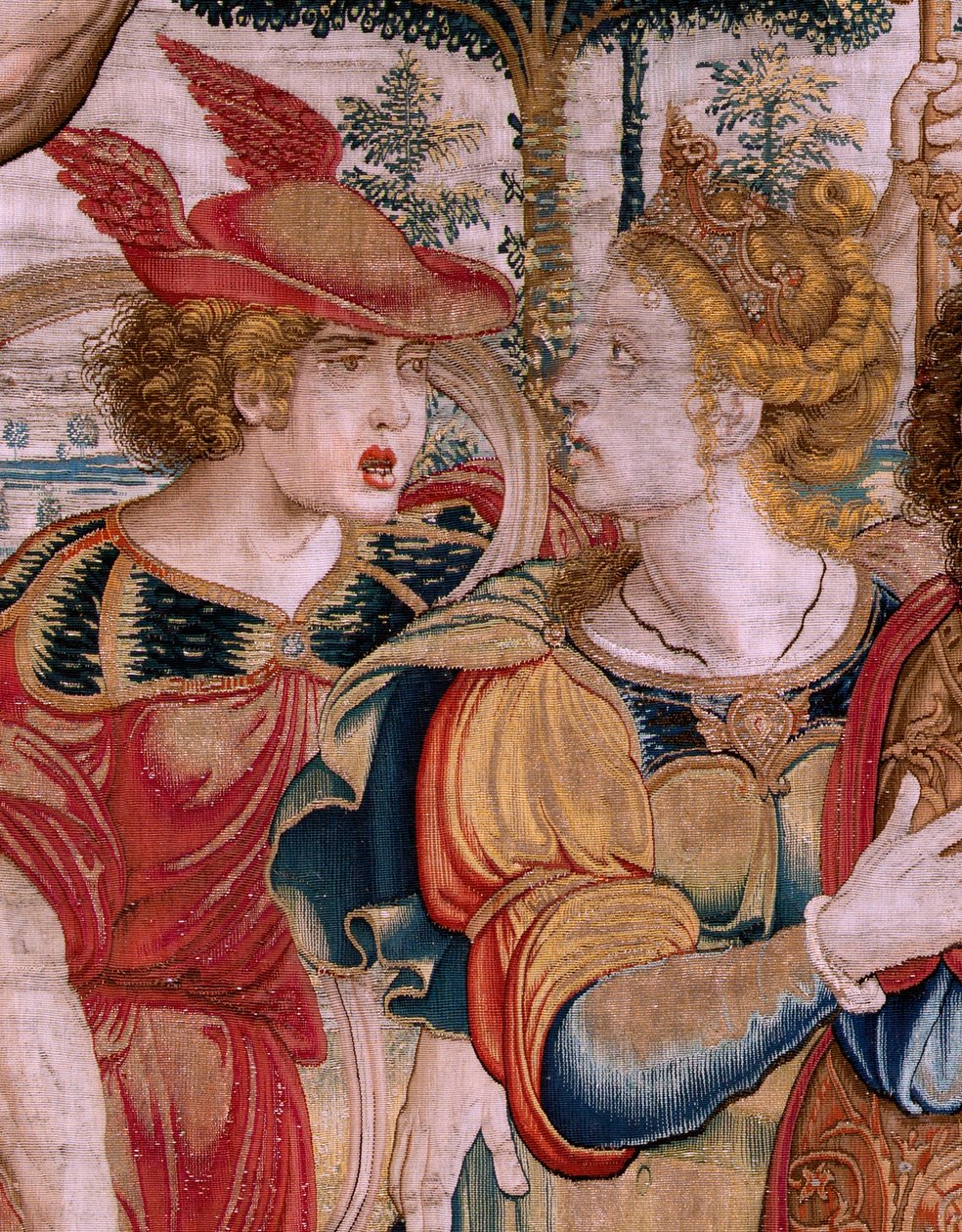 flamsk gobelin. Serien The Spheres. Hercules, der støtter himmelsfæren (Hércules sostiene la esfera celeste). Første gobelin i serien. Model Barend van Orley eller Pieter Coecke van Aelst. 1525-1530. Fremstilling Joris Vezeleer (Georg Wezeler)?, af Bernart van (attr. to) Orley
