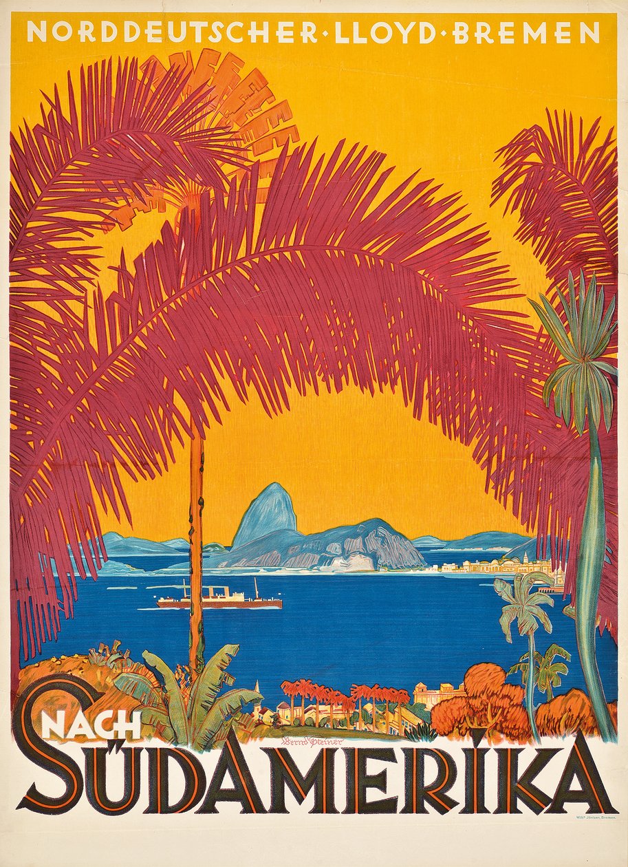 Plakat, der reklamerer for det tyske rederi 