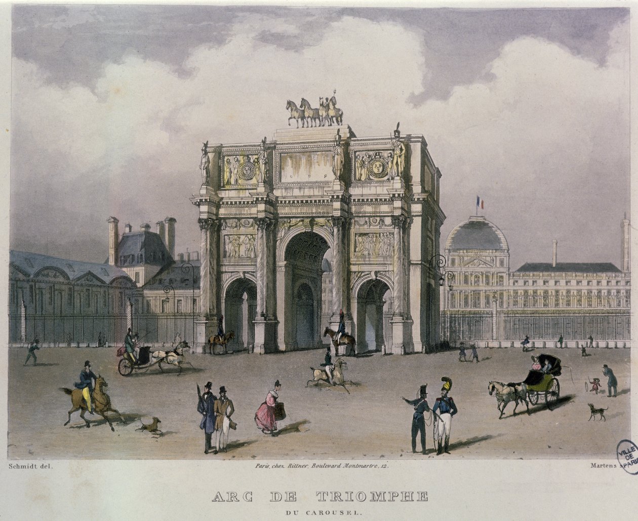 Arc de Triomphe du Carrousel, Paris, 1832 af Bernhard Schmidt