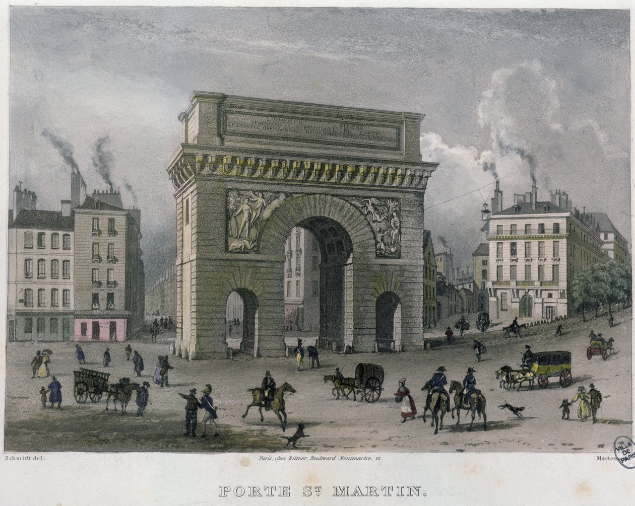 Porte St. Martin, 1832 af Bernhard Schmidt