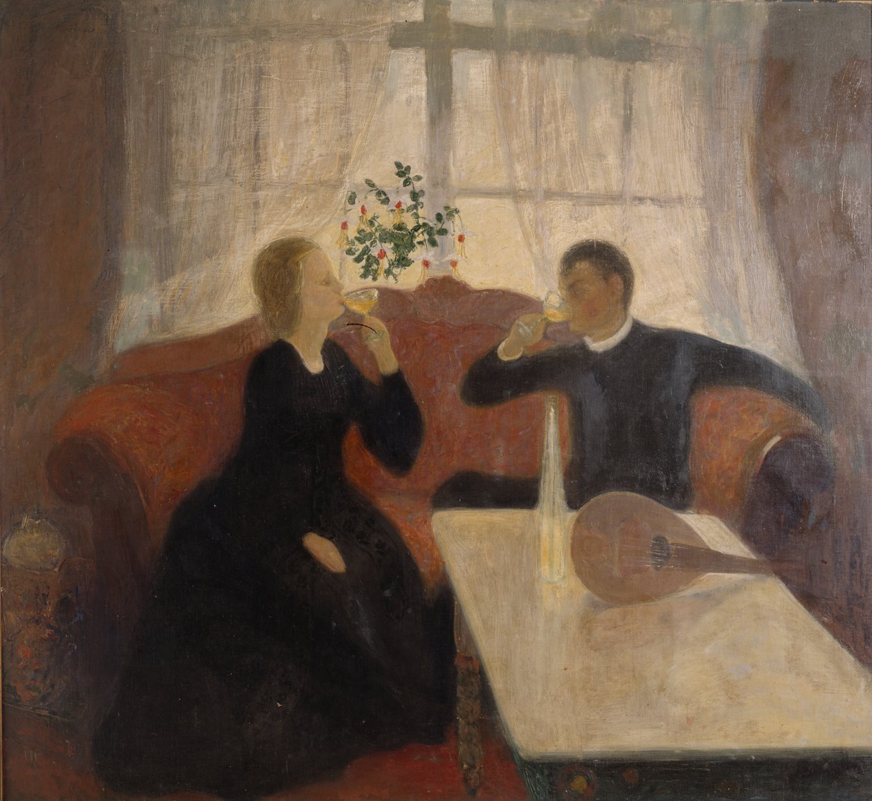 Forlovelsen (olie på lærred) af Bernhard Dorotheus Folkestad