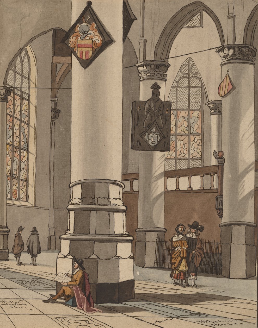 Kirkens interiør, 1774. af Bernhard Schreuder