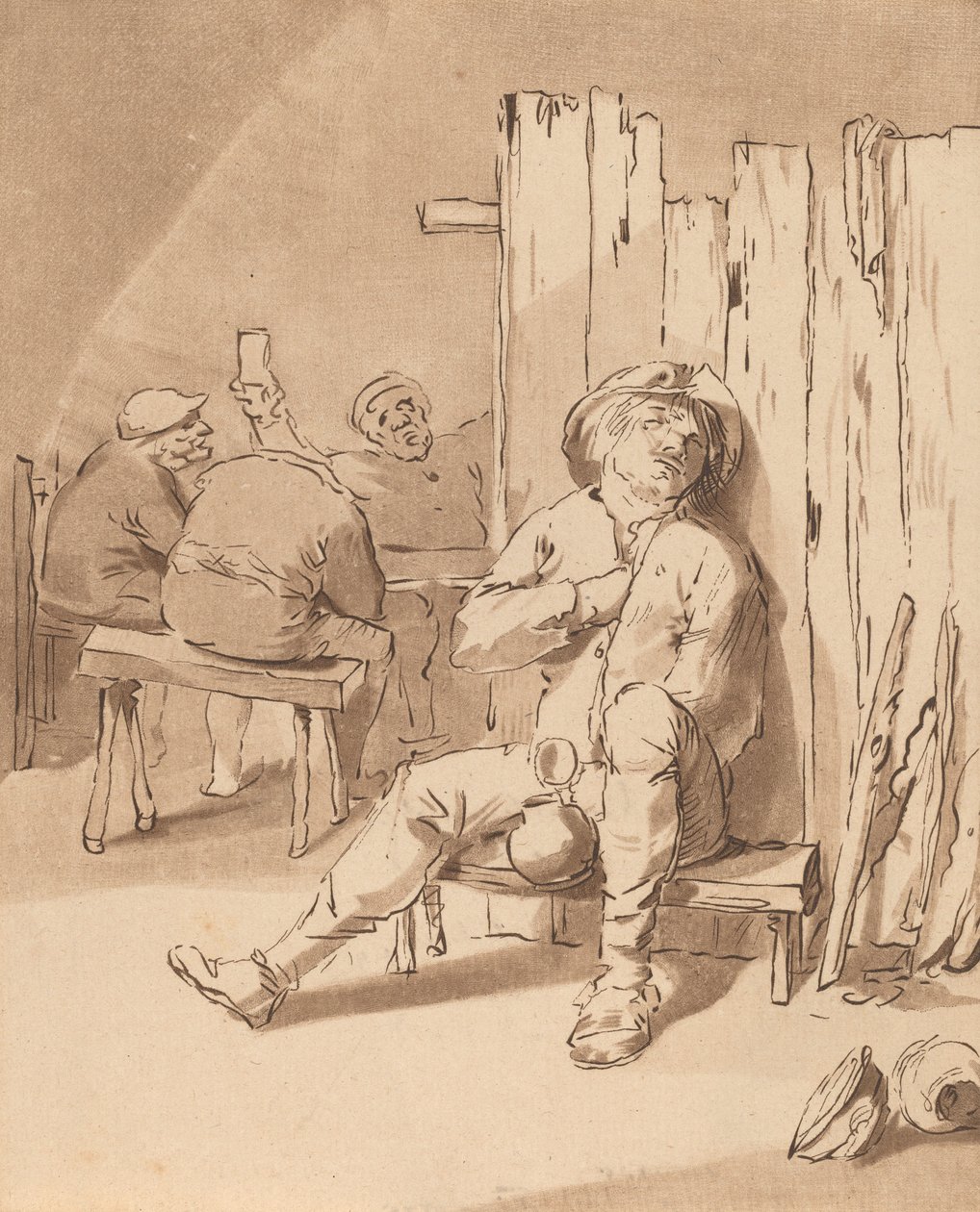 Beruset bonde på en kro, 1775. af Bernhard Schreuder