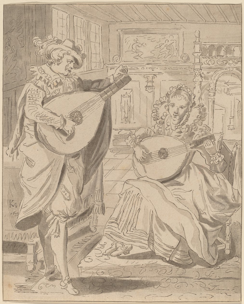 Musical Company, 1772, udgivet 1774. af Bernhard Schreuder