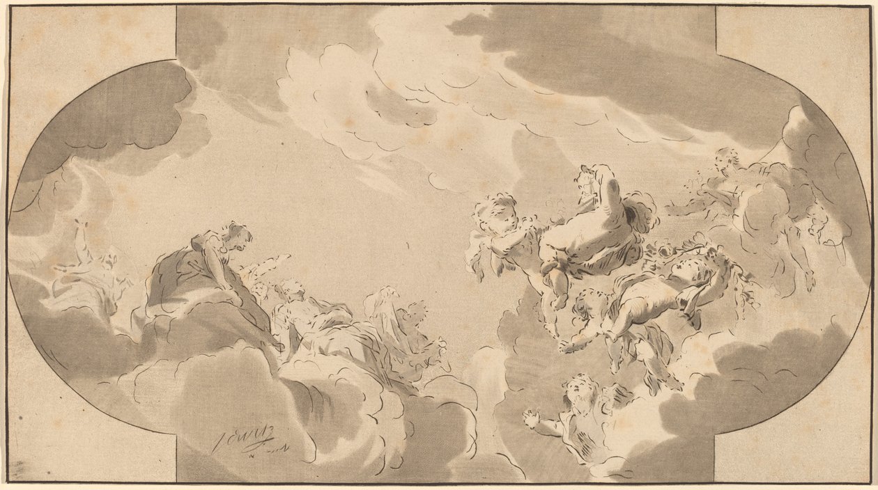 Loftsdekoration af Bernhard Schreuder after Jacob de Wit