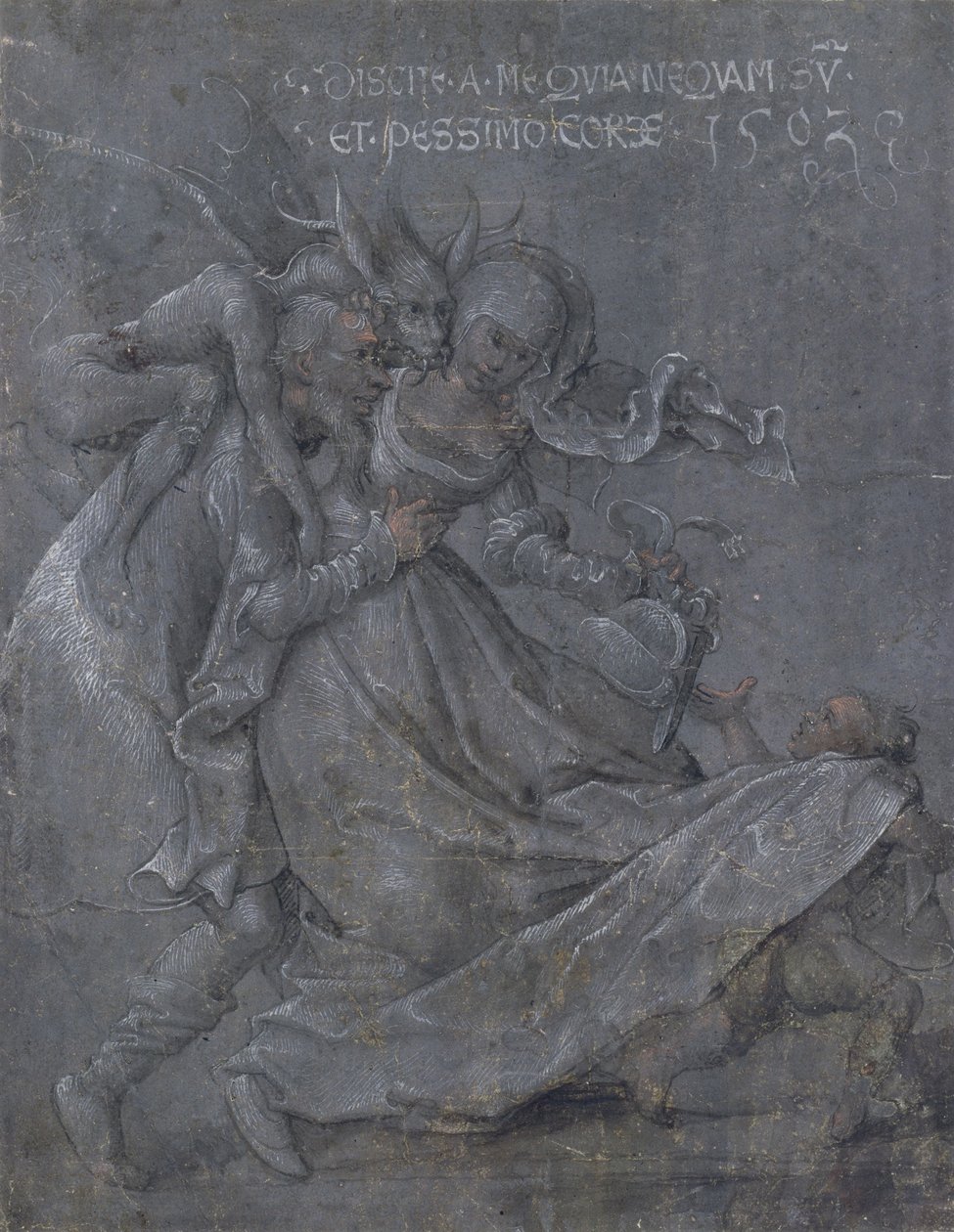 Par kærester med Djævelen og Amor, 1503 af Bernhard Strigel