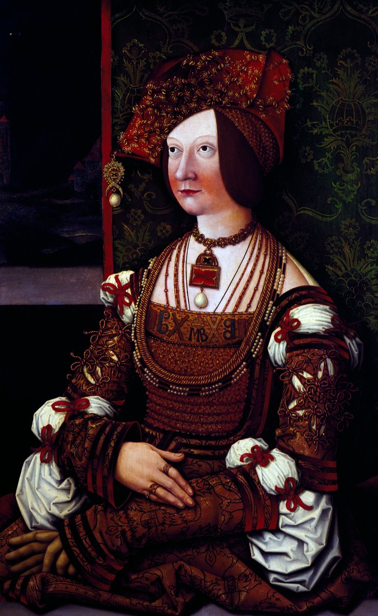 Portræt af kejserinde Bianca Maria Sforza (maleri) af Bernhard Strigel