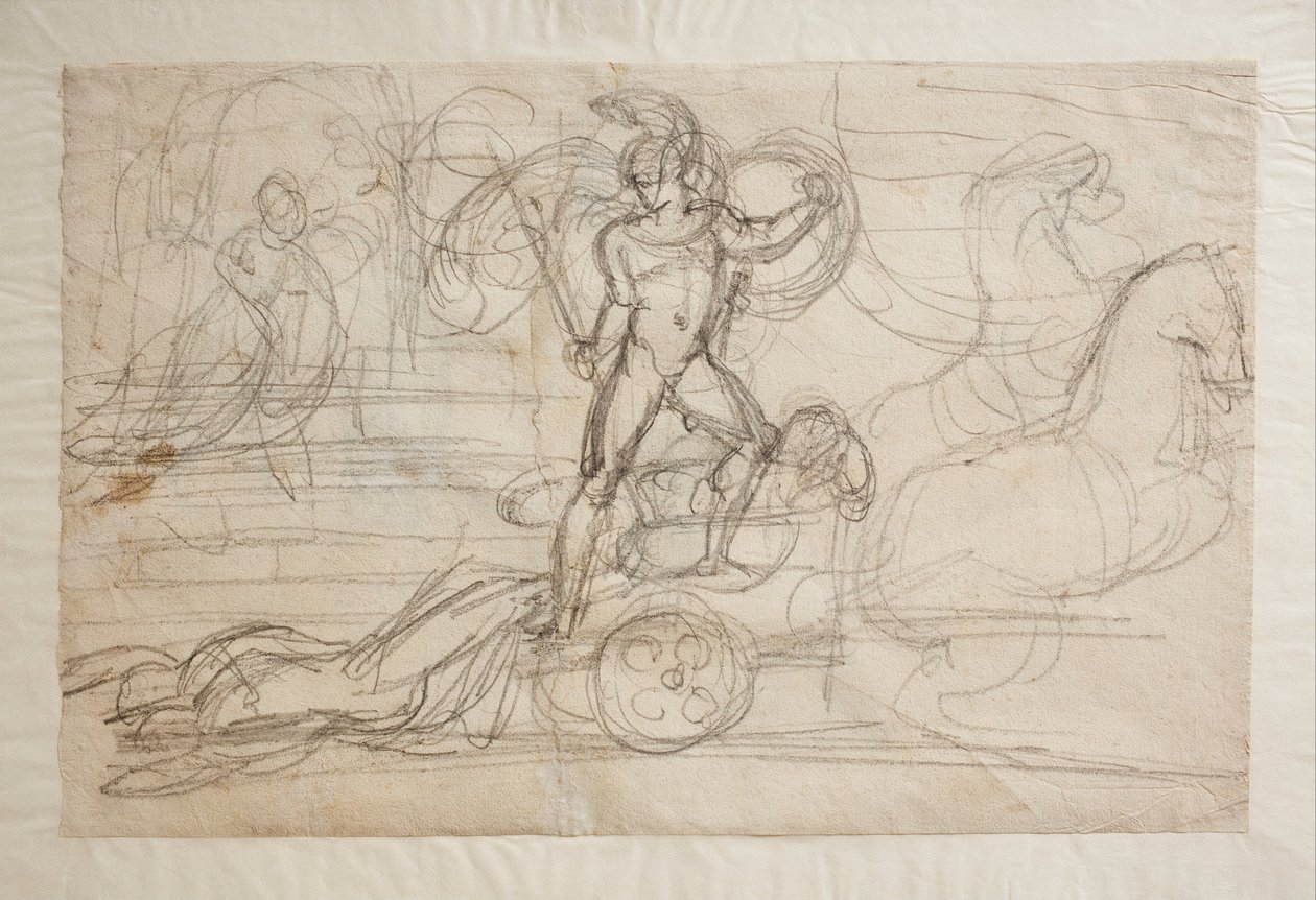Achilleus følger Hektors krop efter sin vogn. Paolo og Francesca(), af Bertel Thorvaldsen