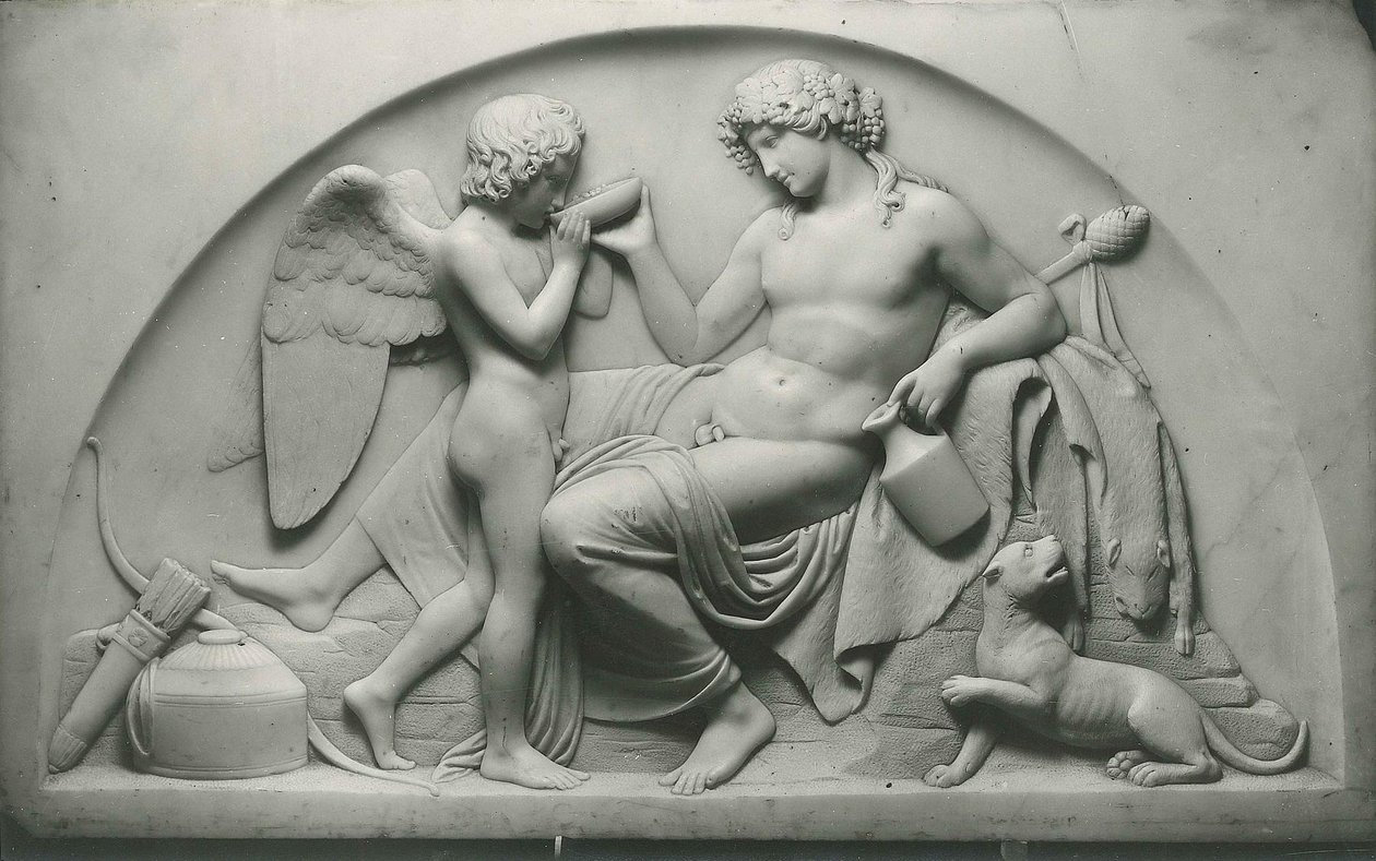 Amor drikker af Bacchus