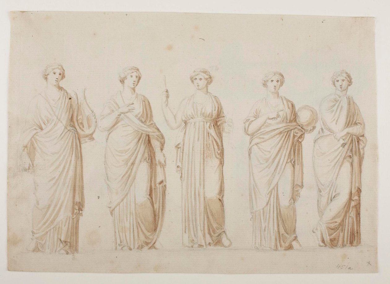 Muserne Terpsichore, Erato, Clio, Urania og Polyhymnia af Bertel Thorvaldsen