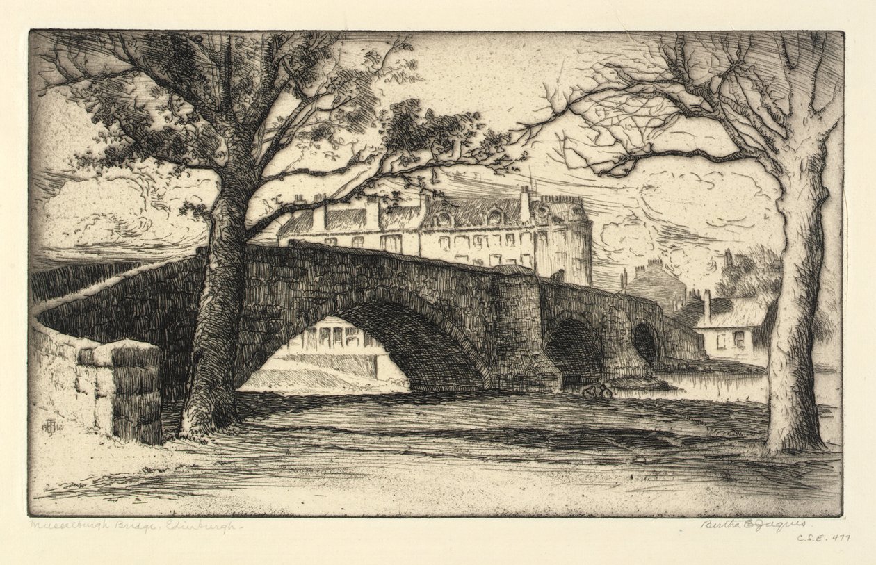 Musselburgh Bridge, Edinburgh af Bertha E. Jaques