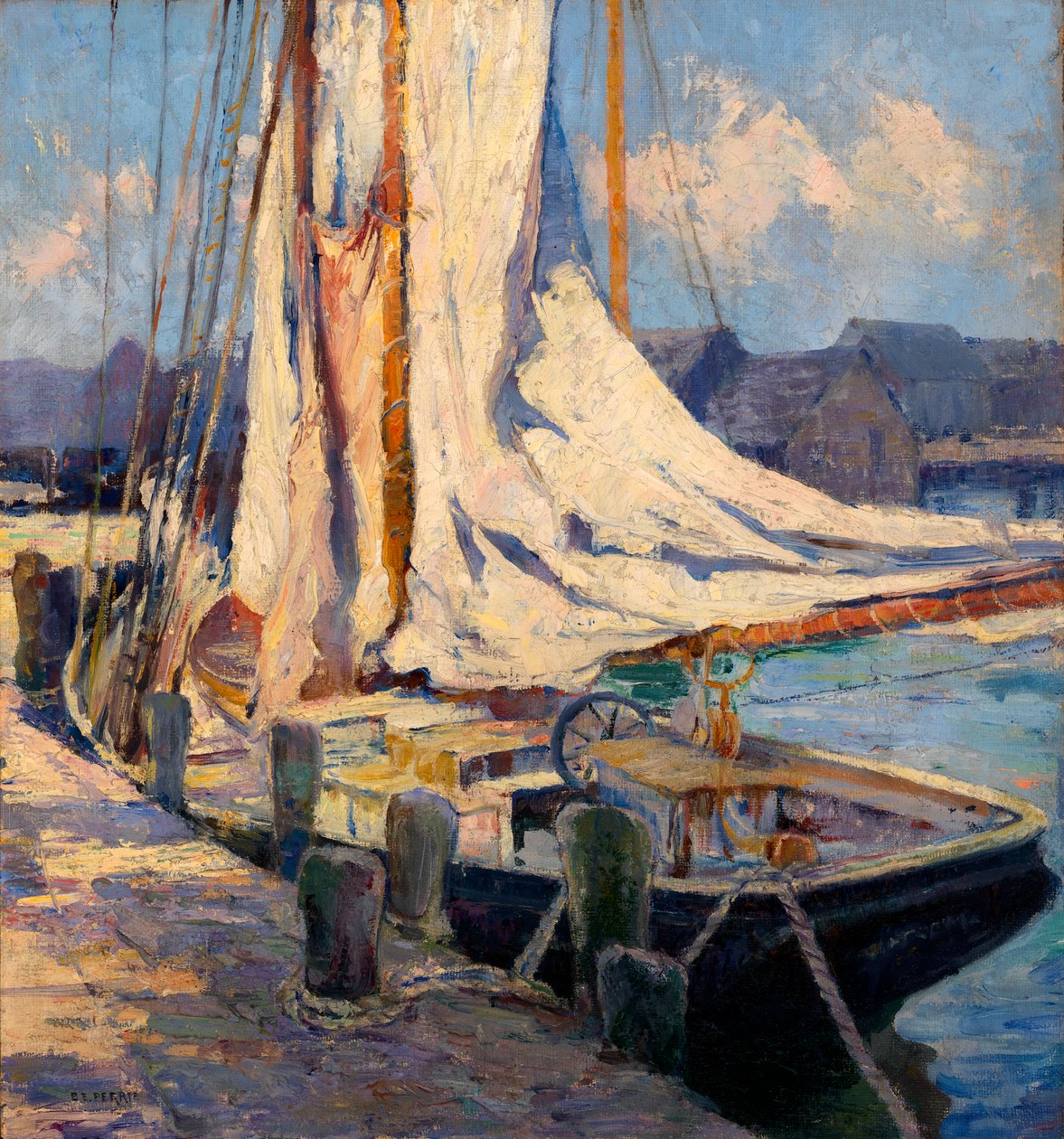 Wharf Scene, Gloucester. af Bertha Eversfield Perrie