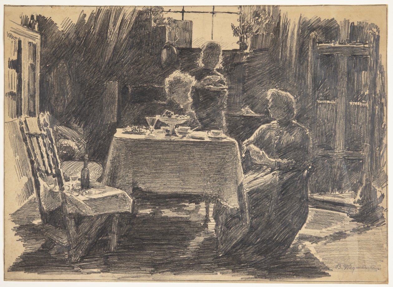 Eftermiddagste i kunstnerens atelier af Bertha Wegmann