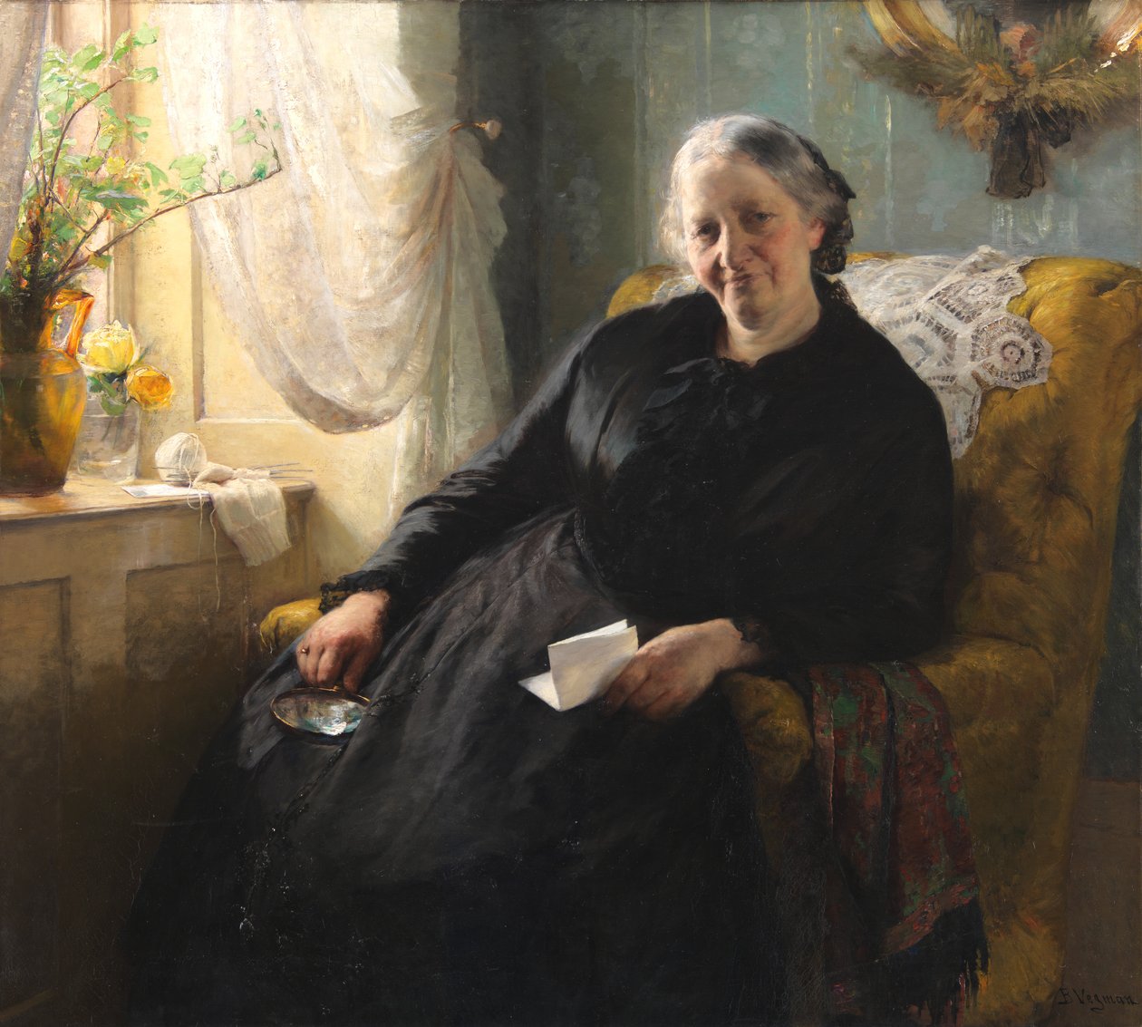 Portræt af Cecilie Trier, født Melchior af Bertha Wegmann