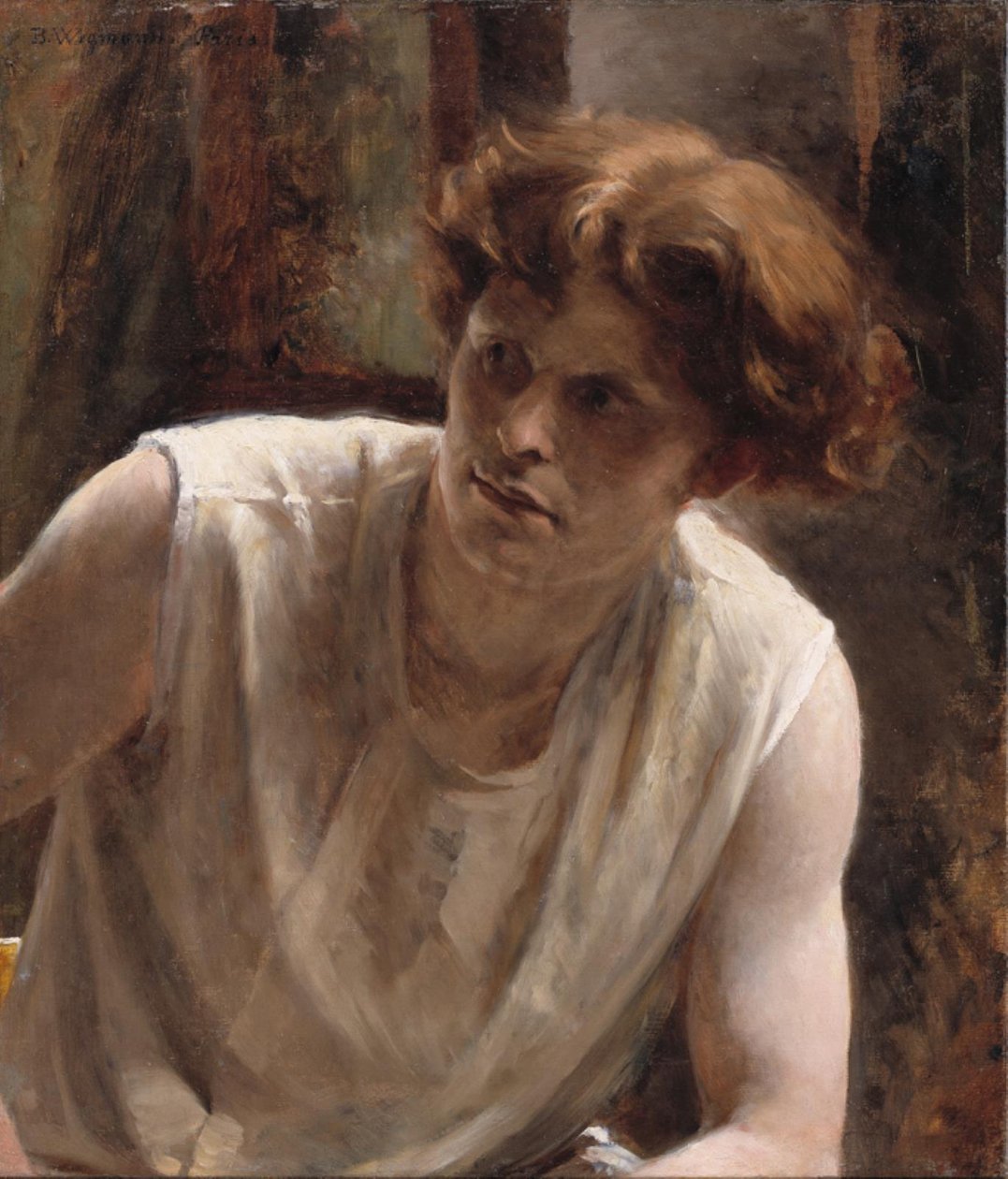 Undersøgelse af en kvindelig model af Bertha Wegmann