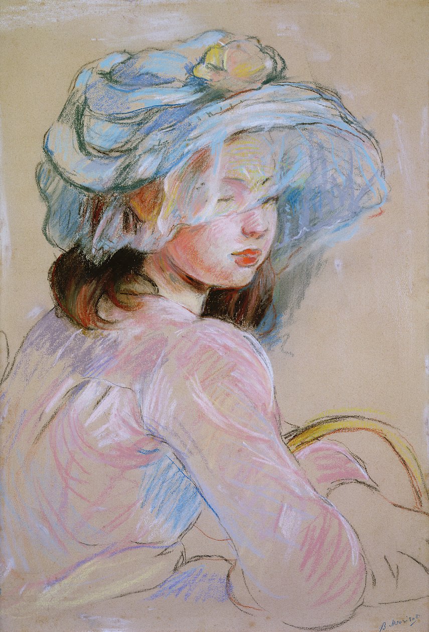 Girl Carrying a Basket, 1891 (pastel på papir) af Berthe Morisot