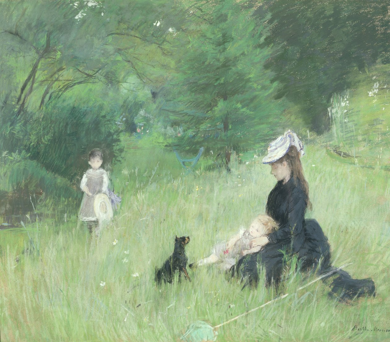 I en park, ca.1874 (pastel på papir) af Berthe Morisot