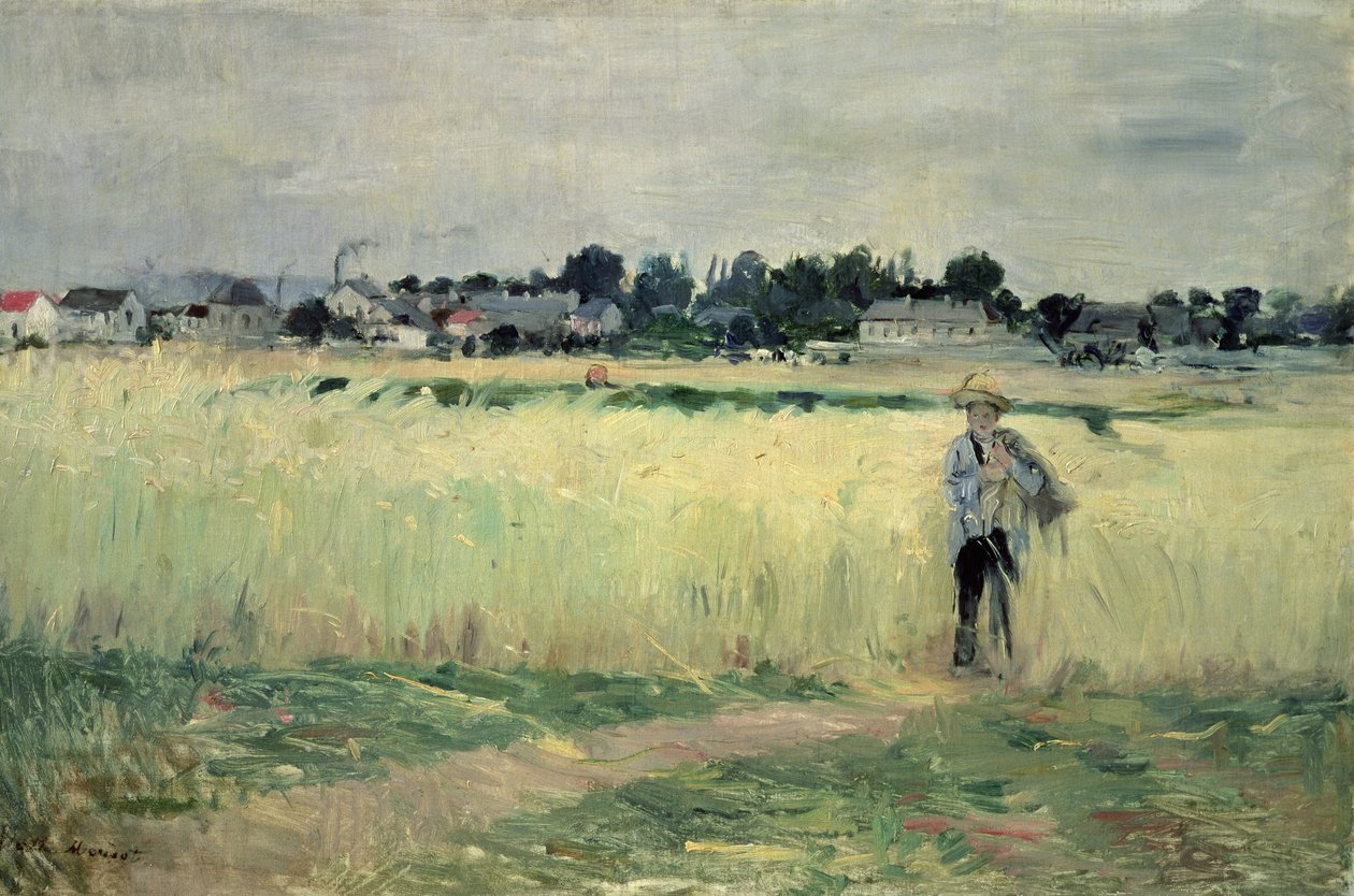 I hvedemarken ved Gennevilliers, 1875 af Berthe Morisot