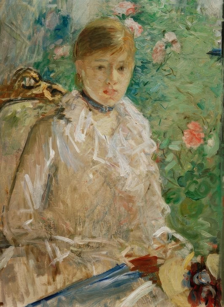 Ung kvinde ved et vindue eller sommer af Berthe Morisot