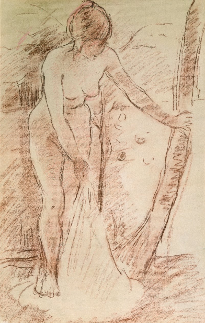 Standing Bather, 1888 (sangvinsk på papir) af Berthe Morisot