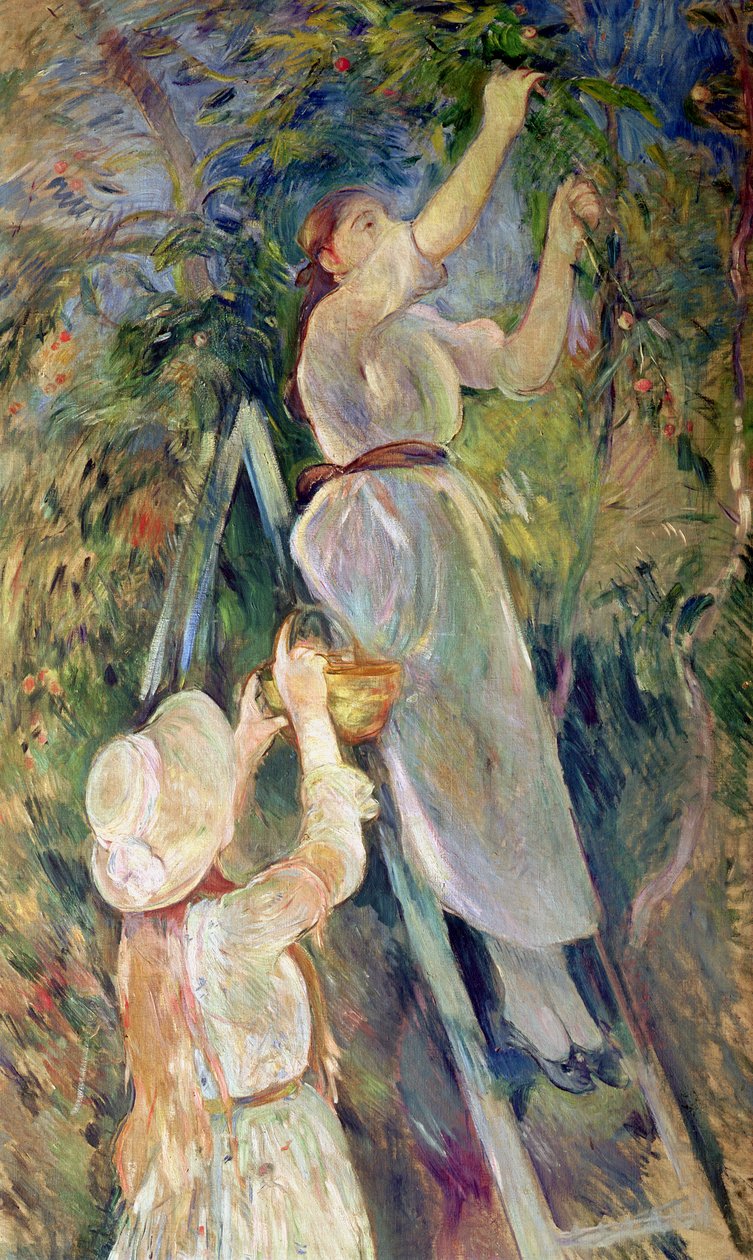 Kirsebærplukkeren (pastel på papir) af Berthe Morisot