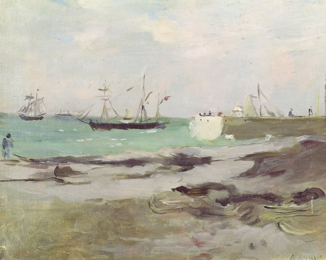 Indgangen til havnen i Boulogne, 1880 af Berthe Morisot