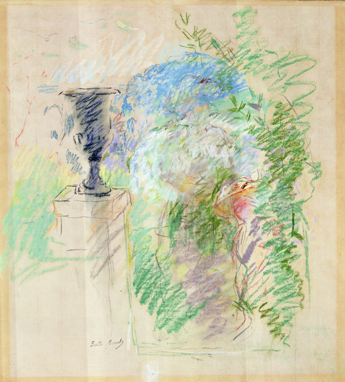 Vase i en have, 1890 (pastel på papir) af Berthe Morisot