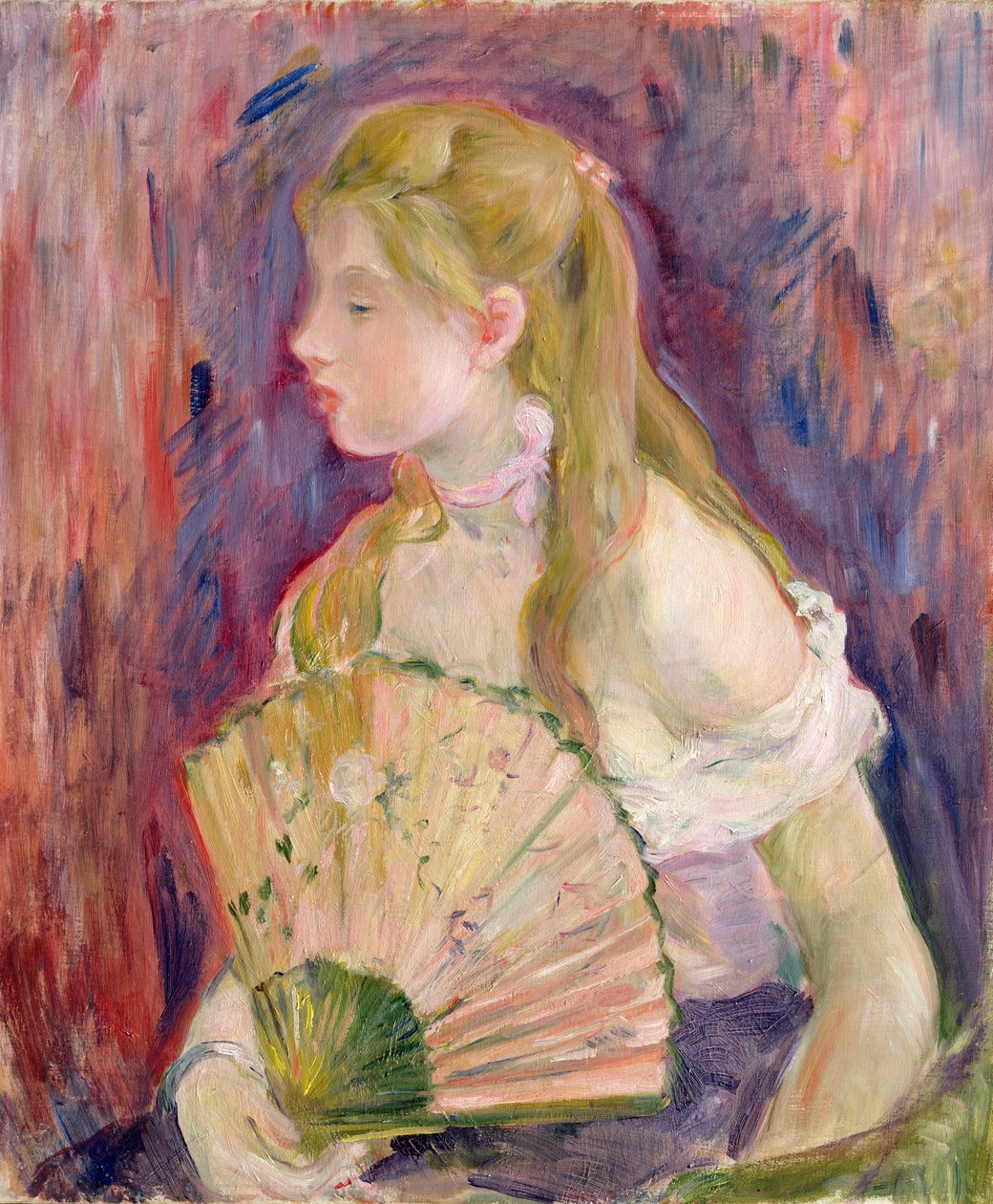 Ung pige med fan, 1893 af Berthe Morisot