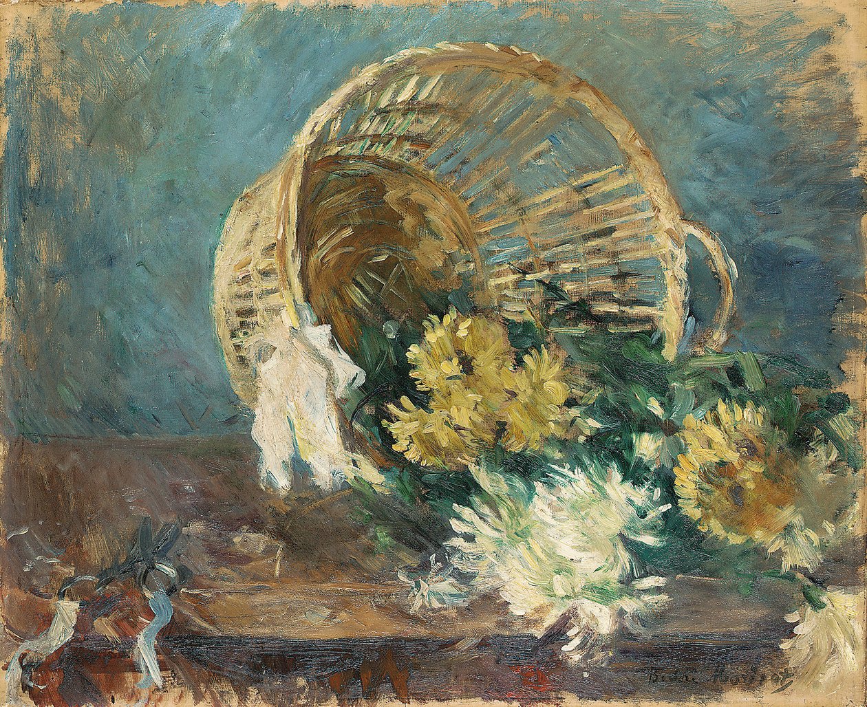 Krysantemum eller den væltede kurv, 1885 af Berthe Morisot