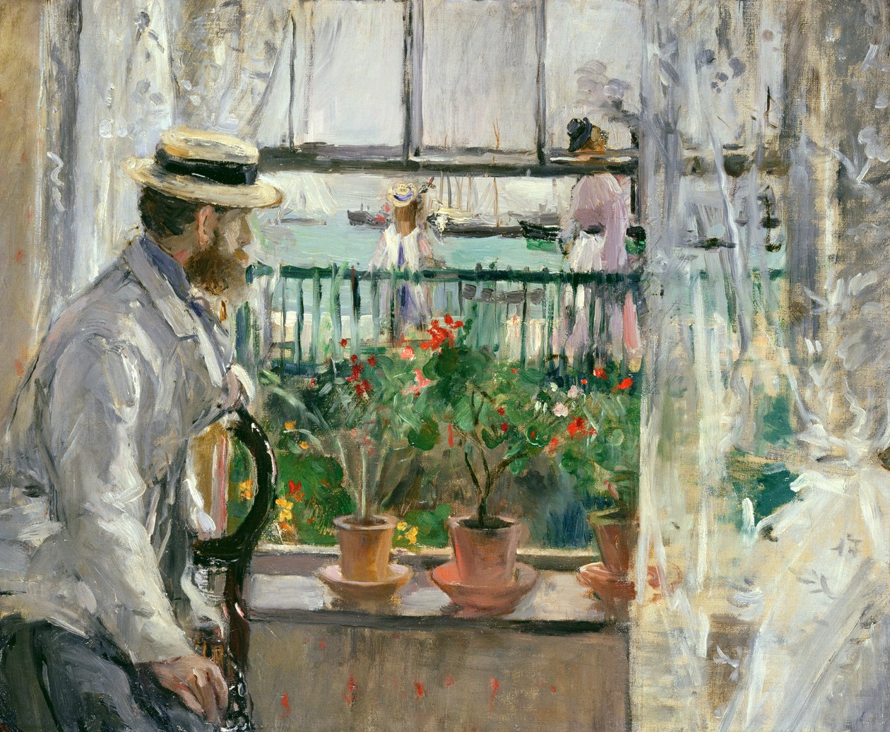 Eugene Manet (1834-92) på Isle of Wight (olie på lærred) af Berthe Morisot